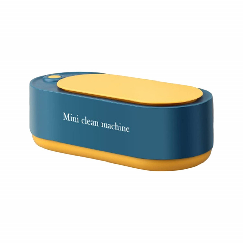 Dispozitiv portabil cu ultrasunete pentru bijuterii/ceasuri SHINROAD, USB, plastic,albastru inchis/galben, 350 ml, 21 x 9,5 x 7,5 cm 350