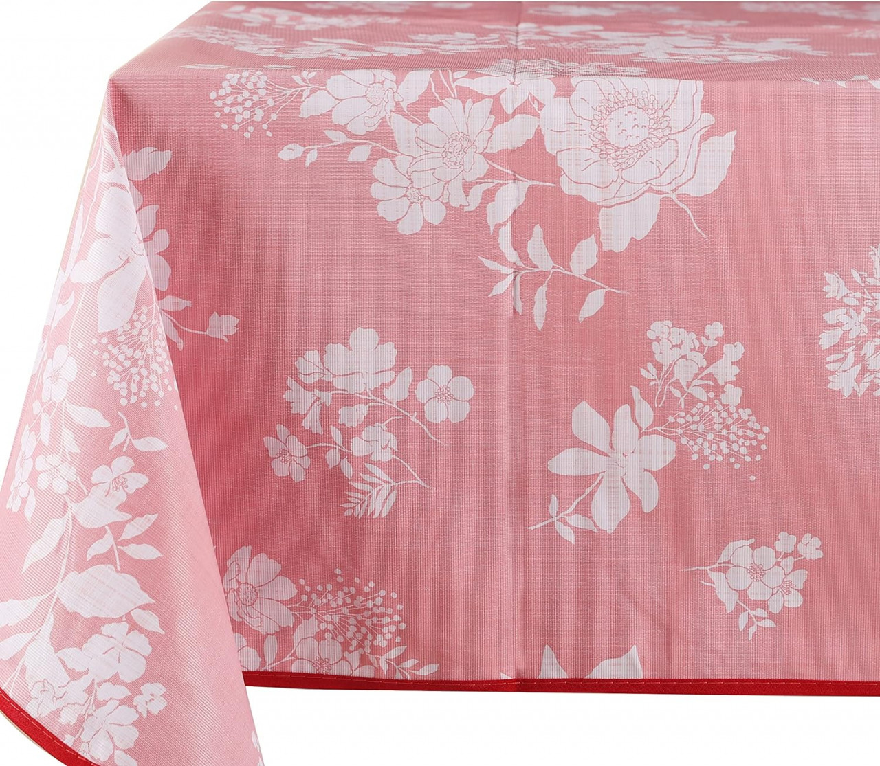 Fata de masa Vinylla, PVC, rosu/alb, 140 x 140 cm