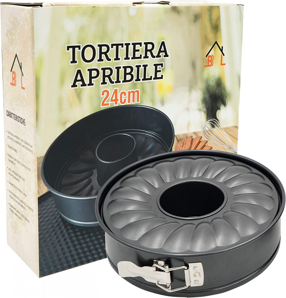 Forma pentru prajituri B3AL, otel, negru, 24 cm