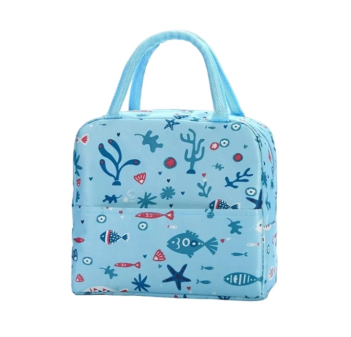 Geanta pentru pranz Hillylolly, tesatura oxford/folie, albastru, 22,5 x 19 x 12 cm