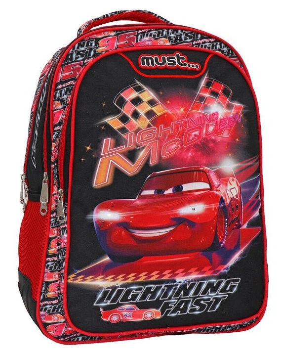 Ghiozdan Cars lighting fast, dimensiuni 32X18X43 cm, Resigilat, Grad A