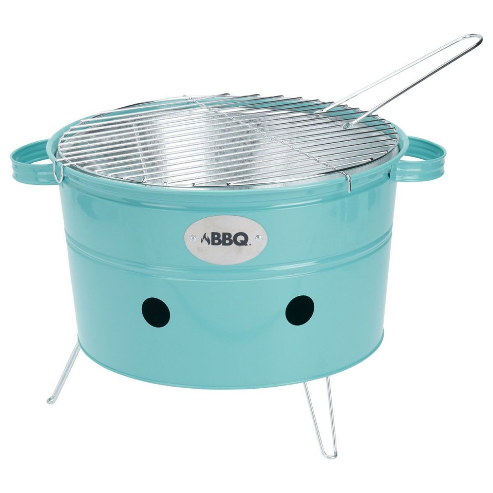 Poze Gratar emailat BBQ negru, rosu, turcoaz, 34,5 x 20 cm