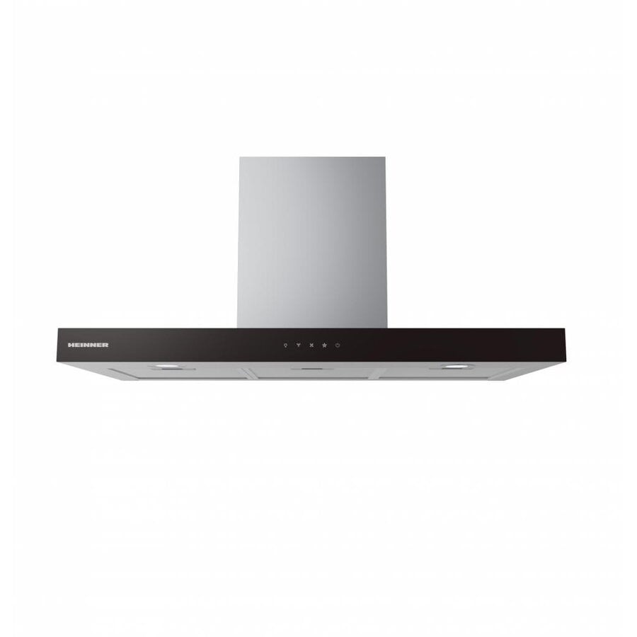 Heinner Hota decoratica HDCH-MD90TIX, 90 cm, design T-SHAPE, 800 m3/h, 4 trepte de viteza, 1 motor, control touch, Inox