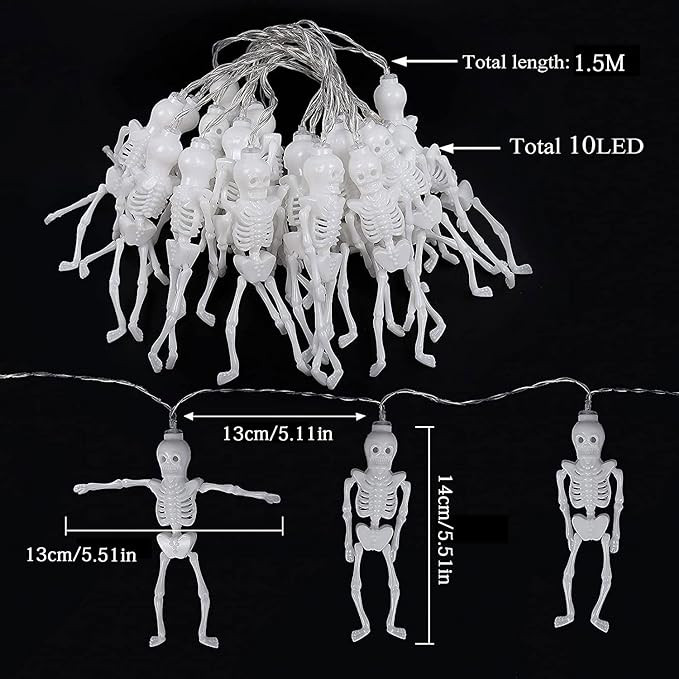 Instalatie cu 10 LED-uri pentru Halloween, Sunshine, multicolor, PVC, 1.5 m