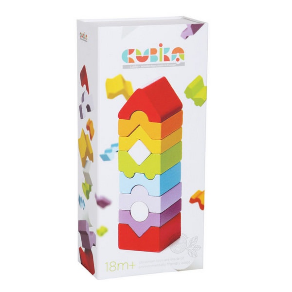 Jucarie Din Lemn Cubika, Set Constructii 