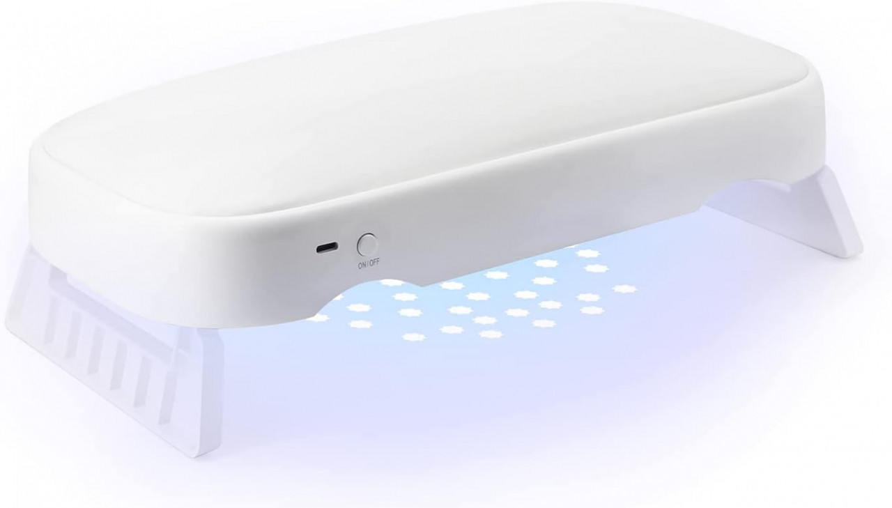 Lampa UV pentru unghii Wenxintek, ABS/piele PU, alb, 60W