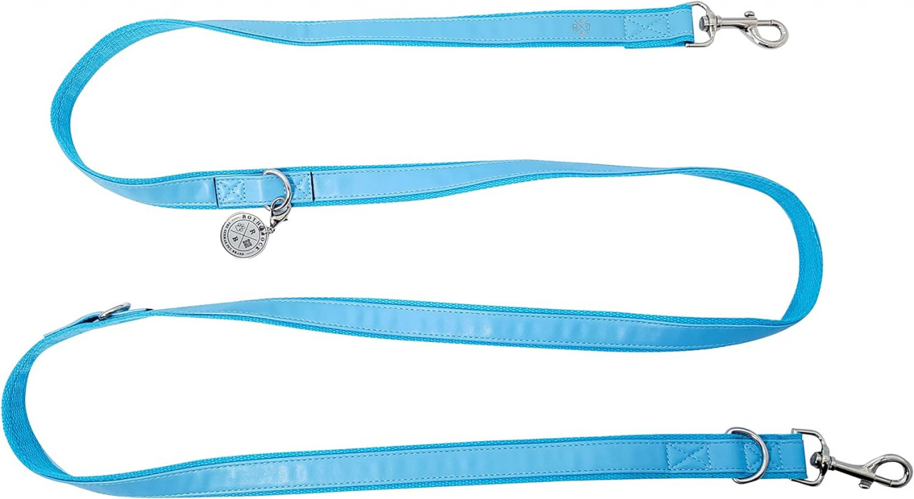 Lesa pentru caini Roth & Bock, piele PU, albastru, 200 cm