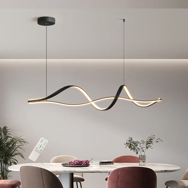 Lustra tip pendul Fanchet, LED, aluminiu/acril, negru, 110 x 22 x 165 cm