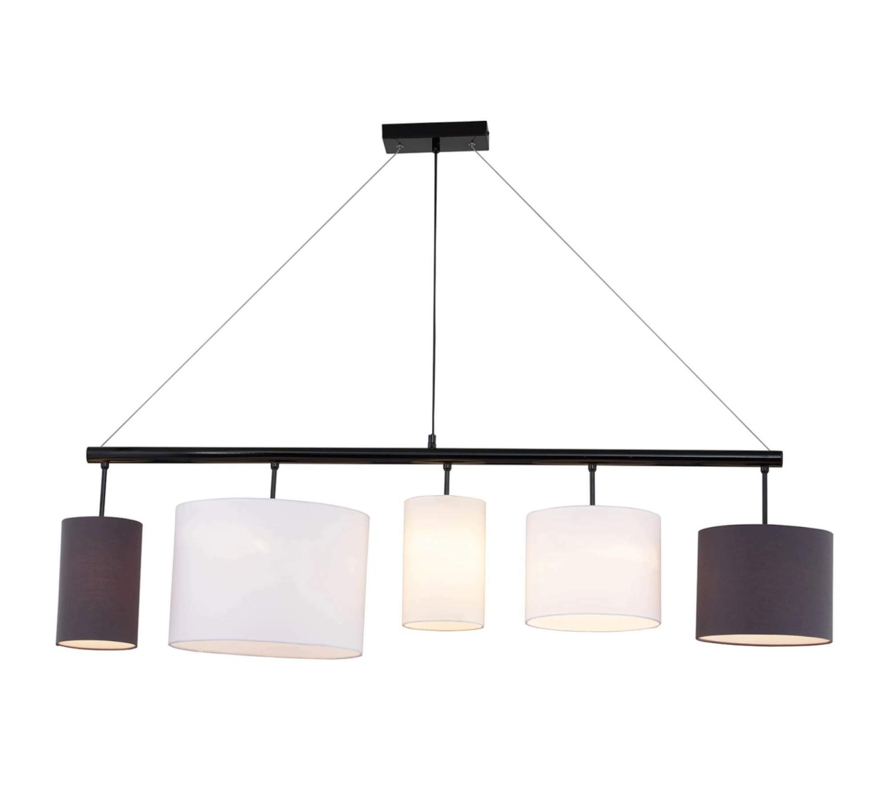 Lustra tip pendul Kamia, metal, negru, 144 x 36 cm