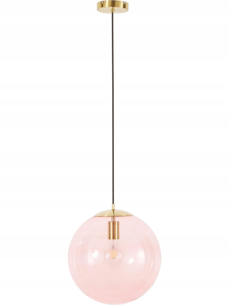 Lustra tip pendul Westwing Bao, metal/sticla, roz/auriu, 35 x 150 cm