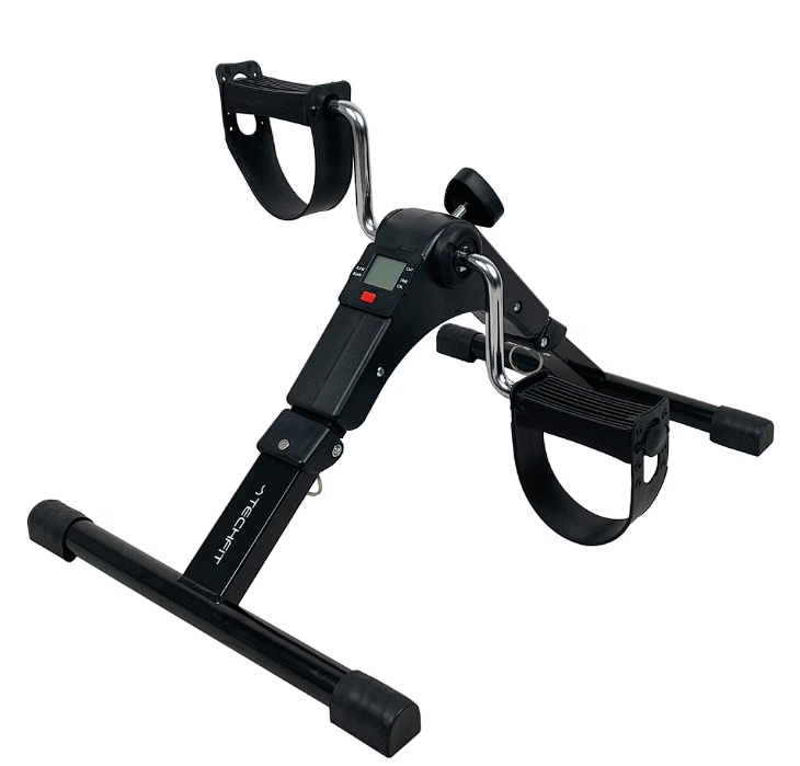 Mini bicicleta exercitii recuperare Techfit, calculator antrenament, pliabila, negru, Resigilat, Grad A