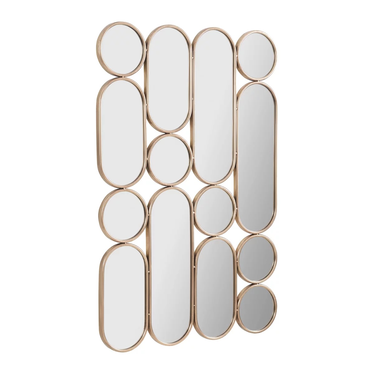 Oglindă de perete ARCO cu ramă metalică aurie, 80/120/2,5 cm