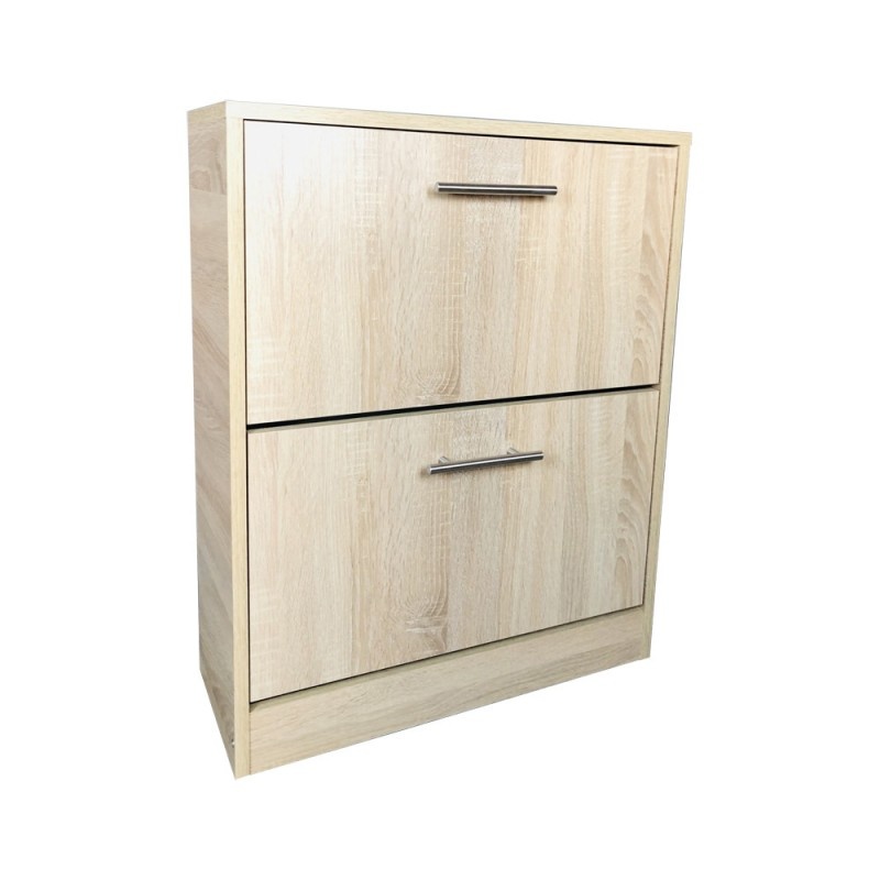 Pantofar GN 2 usi stejar alb, 63x24x81.5 cm