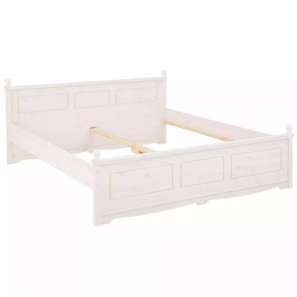 Pat de o persoana Eva Home Affaire, lemn masiv, alb, 90 x 200 cm 200 imagine noua