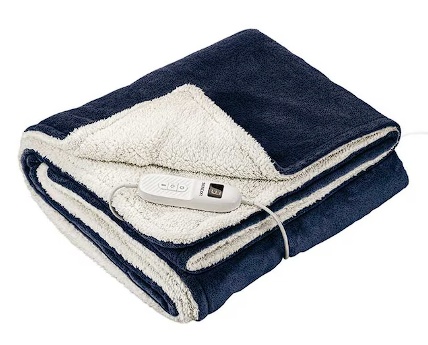 Patura incalzire, Sencor, 160 W, Bumbac/Plus, 180x130 cm, Bleumarin/Alb, Resigilat, Grad A