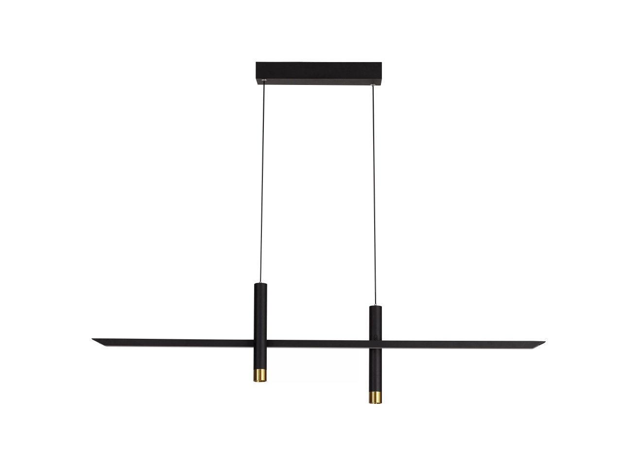Pendul LED Mantra Esparta, 30W, 3000K, 1400 lm, L103 cm, H150 cm, auriu, negru