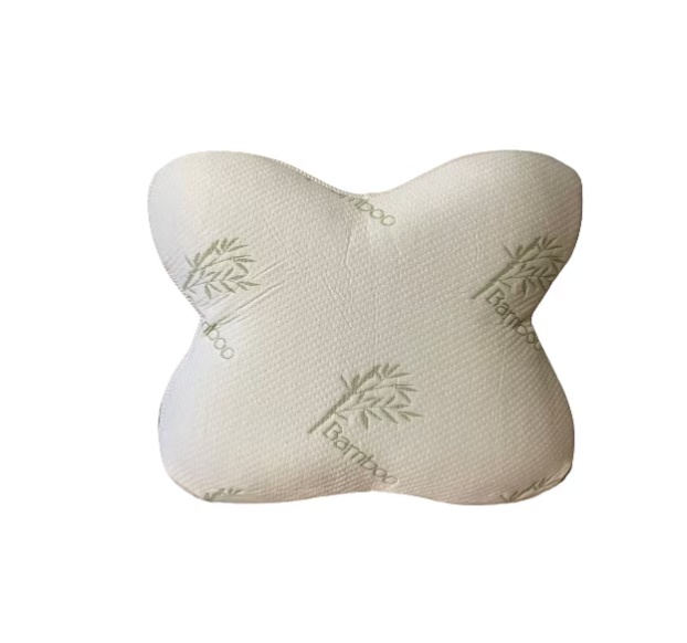 Perna ergonomica din spuma cu memorie viscoelastica, CEDA Butterfly, 46x53x12cm, husa detasabila si lavabila, material din microfibre de Bambus,