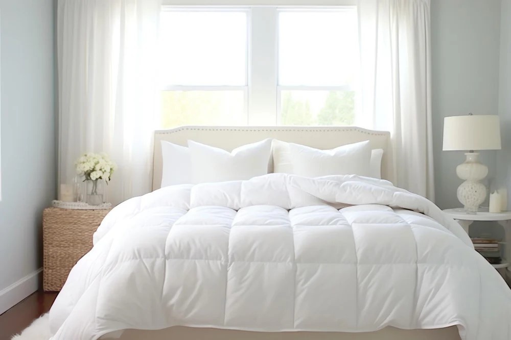 Pilota matlasata Iarna Home & Hotel, dimensiunea 180×200 cm, 300g/mp, alba