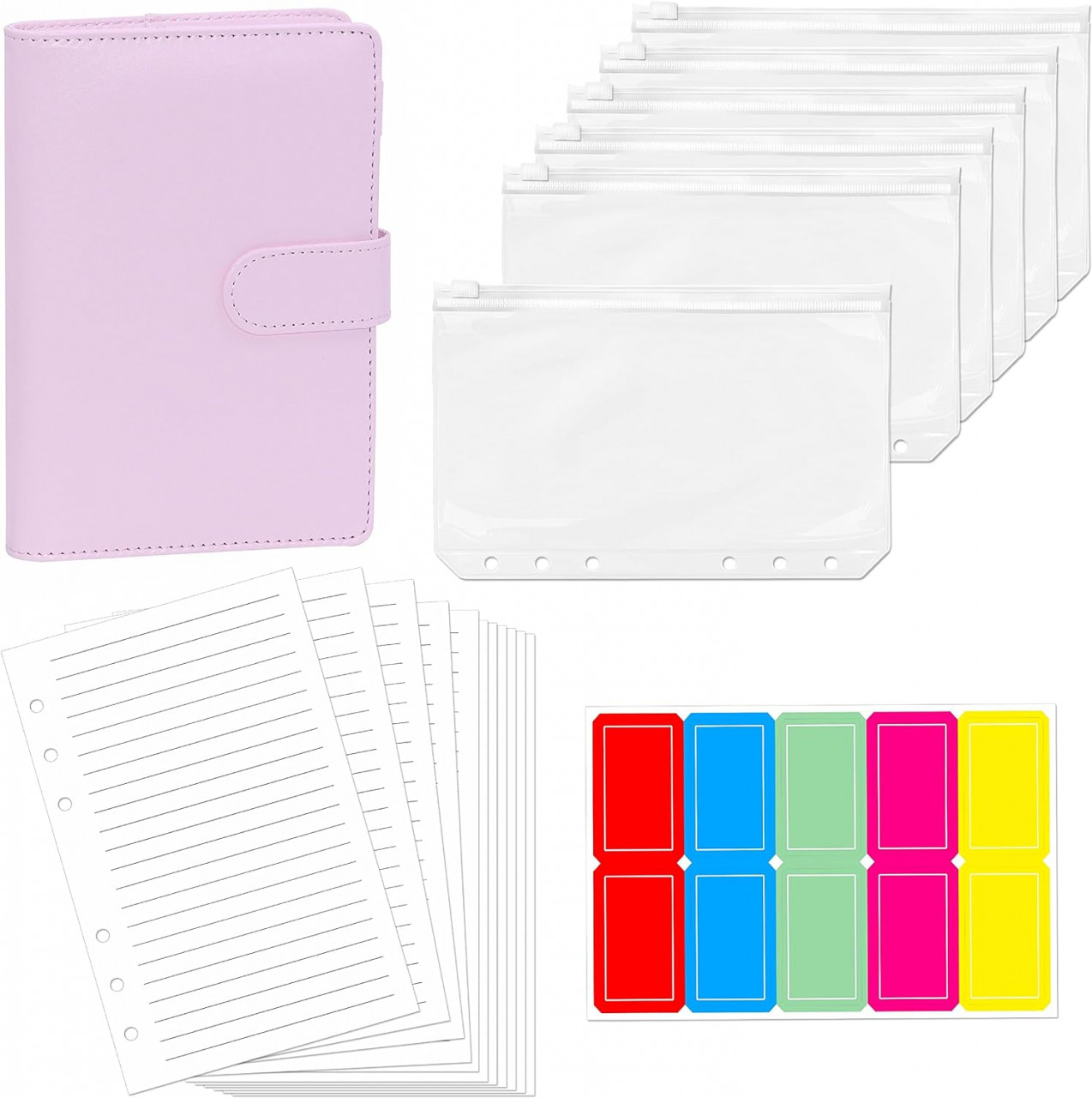 Planificator de buget cu accesorii si etichete Vantasii, piele PU/plastic/hartie, multicolor