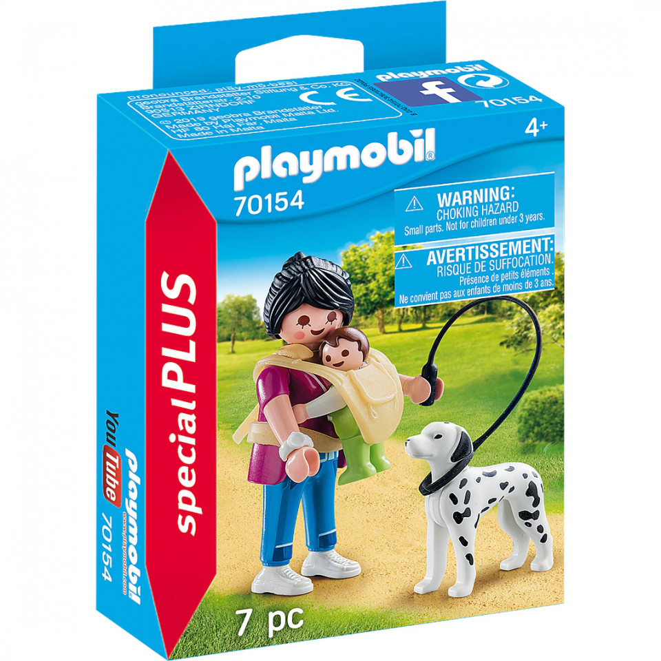 Playmobil Special Plus – Figurina mama cu bebelus si caine Articole