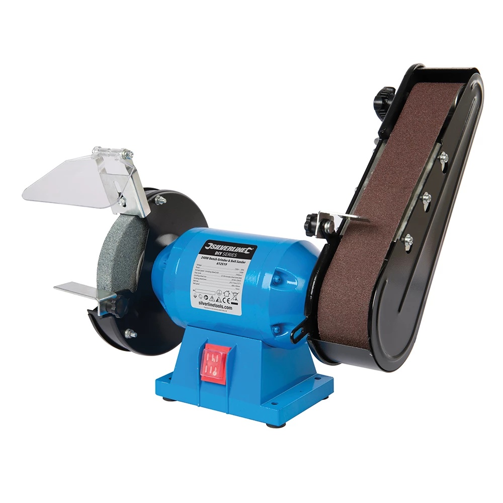 Polizor de banc si cu banda de slefuit Silverline, 240W