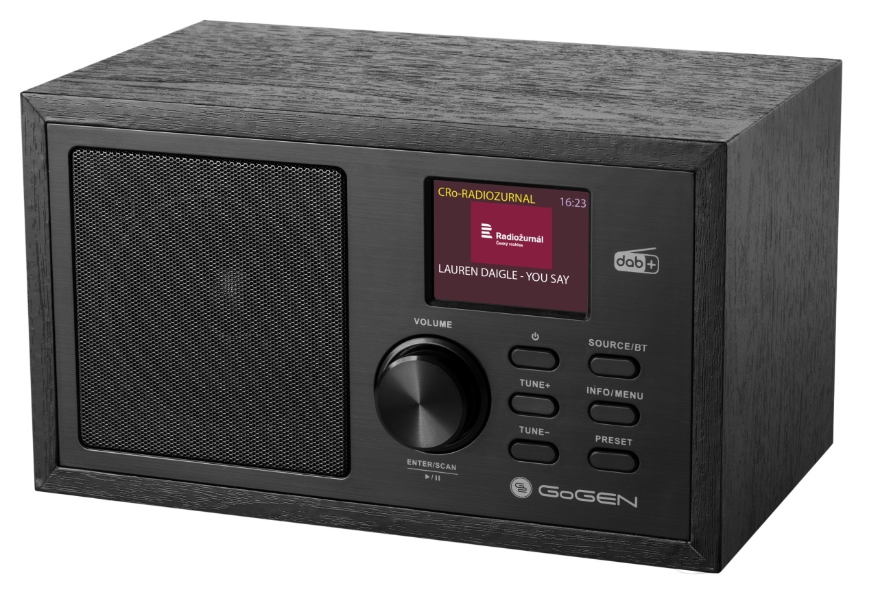 Radio GoGEN DAB 620 BTCB, 5W, DAB+/FM, Bluetooth, LCD color, ceas cu alarma, negru
