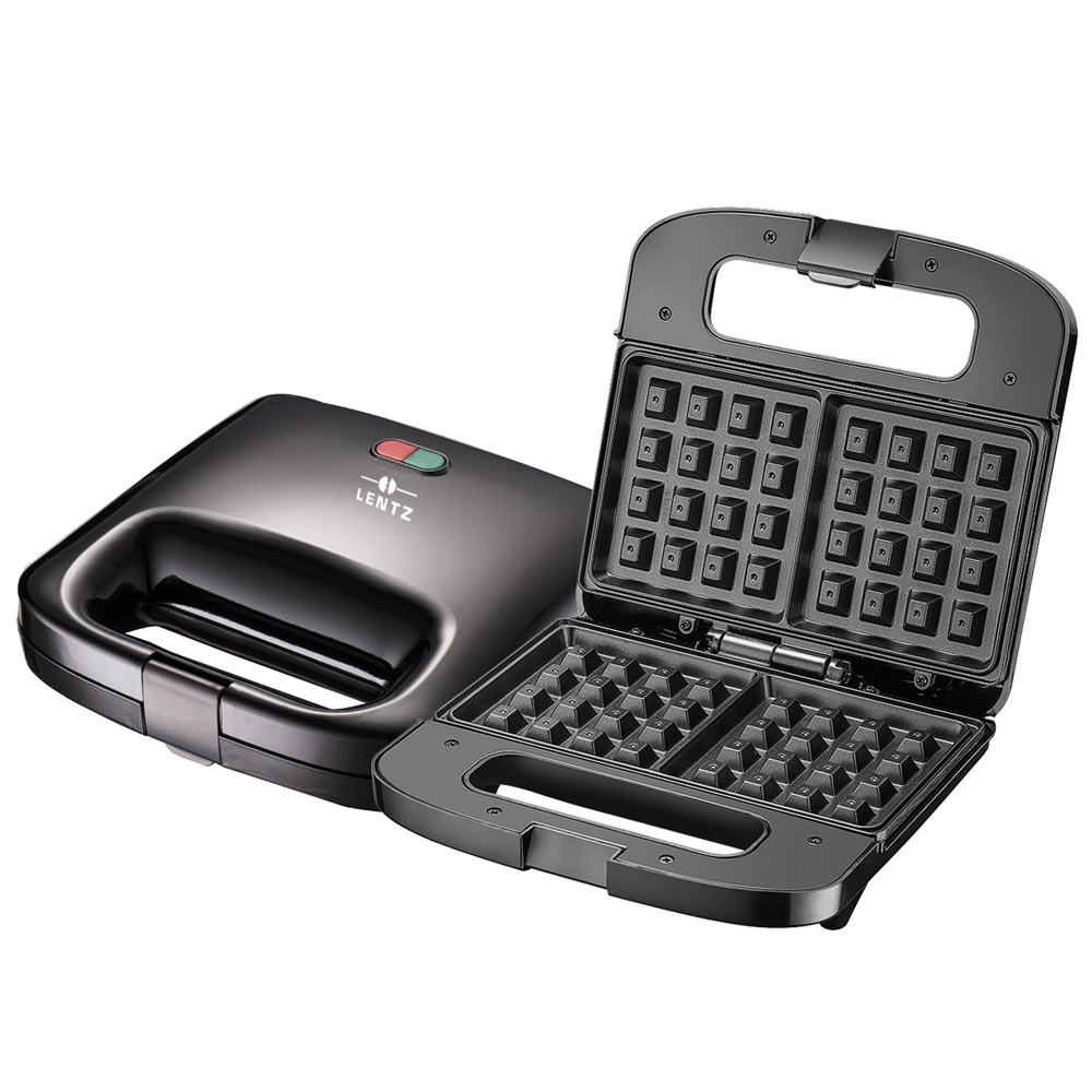 RESIGILAT - Aparat pentru preparat vafe LENTZ 29023, 750 W, placi antiaderente, negru