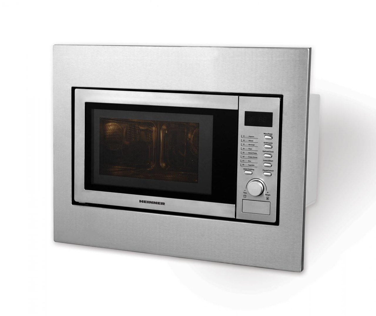 RESIGILAT - CUPTOR CU MICROUNDE INCORPORABIL HEINNER HMW-23BI, 23L, 800W, Digital, Grill, Inox
