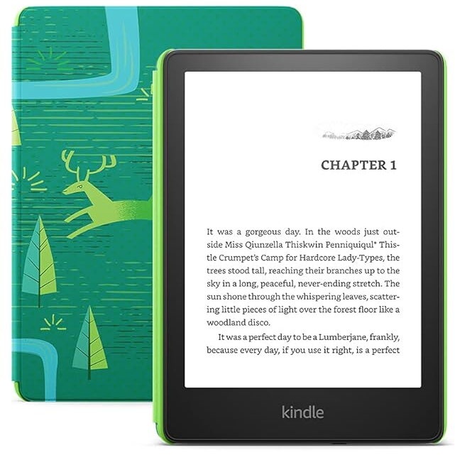 RESIGILAT Ebook Reader Amazon Kindle Paperwhite Kids, Ecran 6.8, 300ppi, 16GB WiFi, USB Type-C, Emerald Forest, Verde
