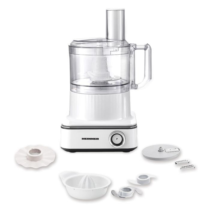 Robot de bucatarie Heinner HFP-K1000WP, 6 viteze, 1000 W, 2.3 l, Functie Pulse, Alb