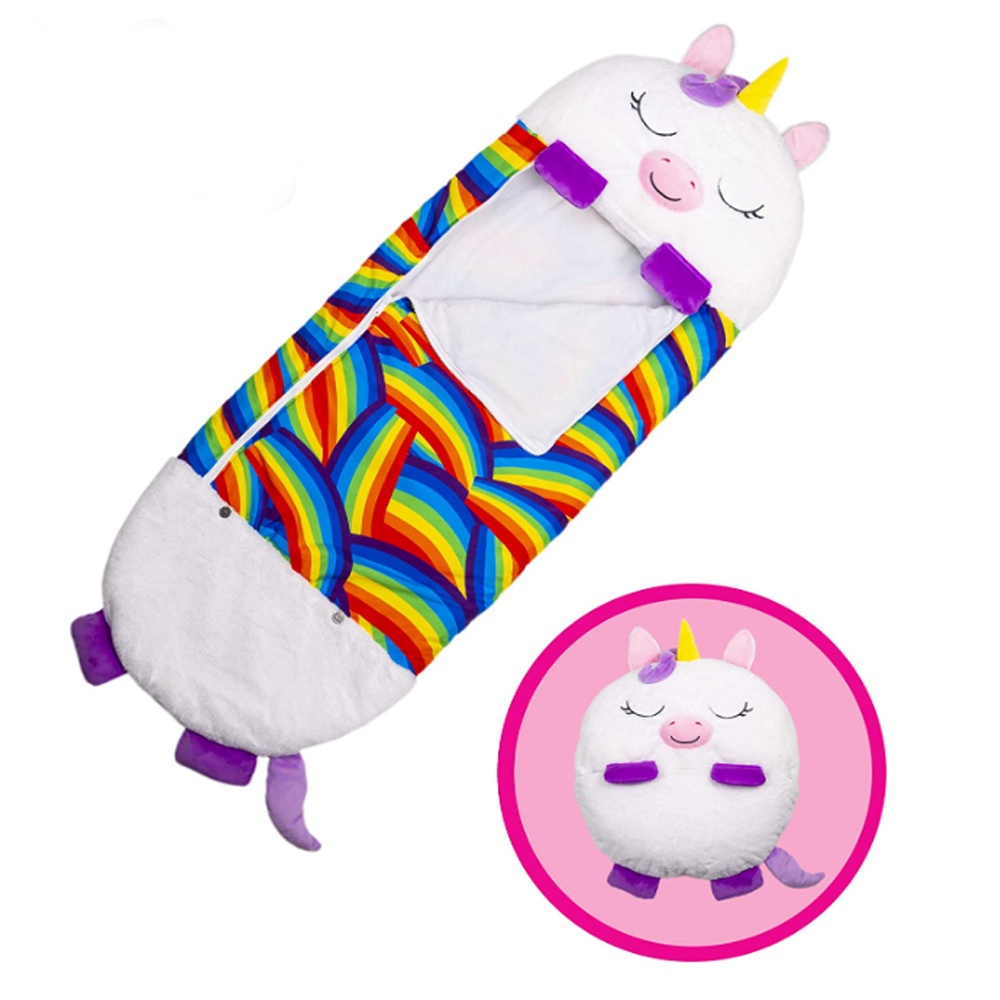 Sac de dormit 2 in 1 inorogul Arianna, Pliabil, Portabil, 137x50cm, Multicolor, 3-8 ani, WJ6141-B