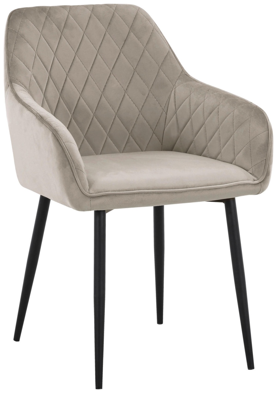 Scaun Inedit, din catifea bej, 56/82,5/61,5 cm