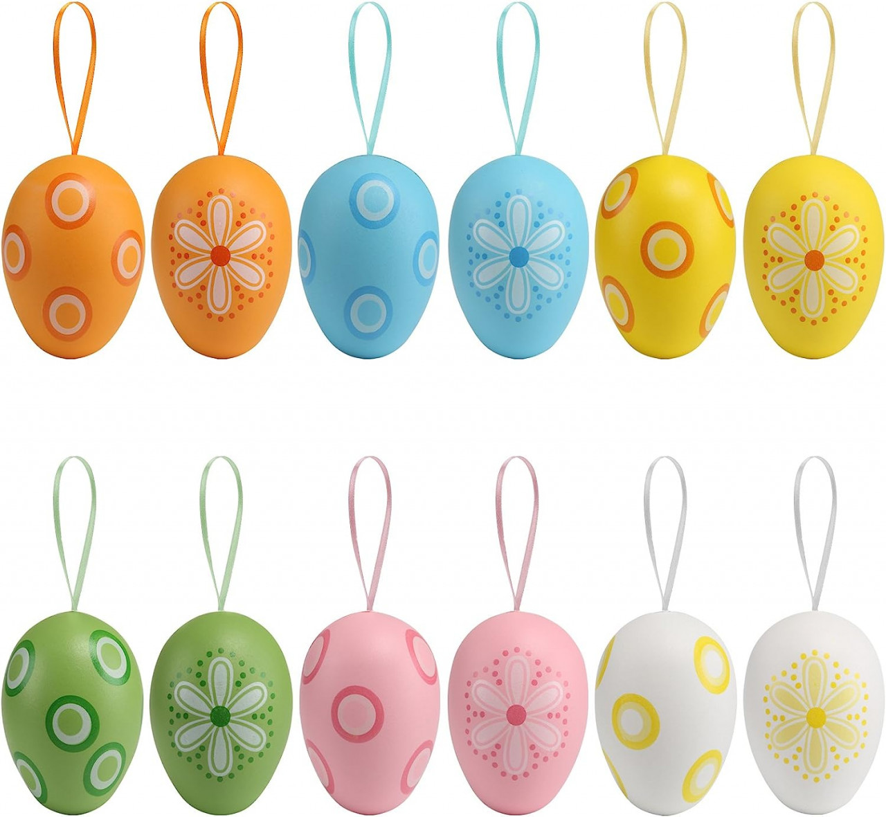 Set 12 oua pentru Paste Naler, plastic, multicolor, 6 x 4 cm