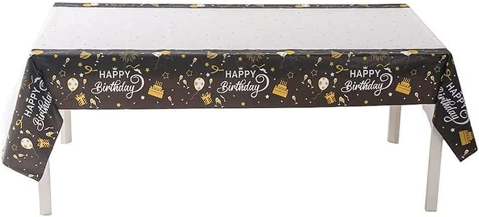 Set 2 fete de masa Hjhl, plastic, alb/negru/auriu, 137 x 274 cm