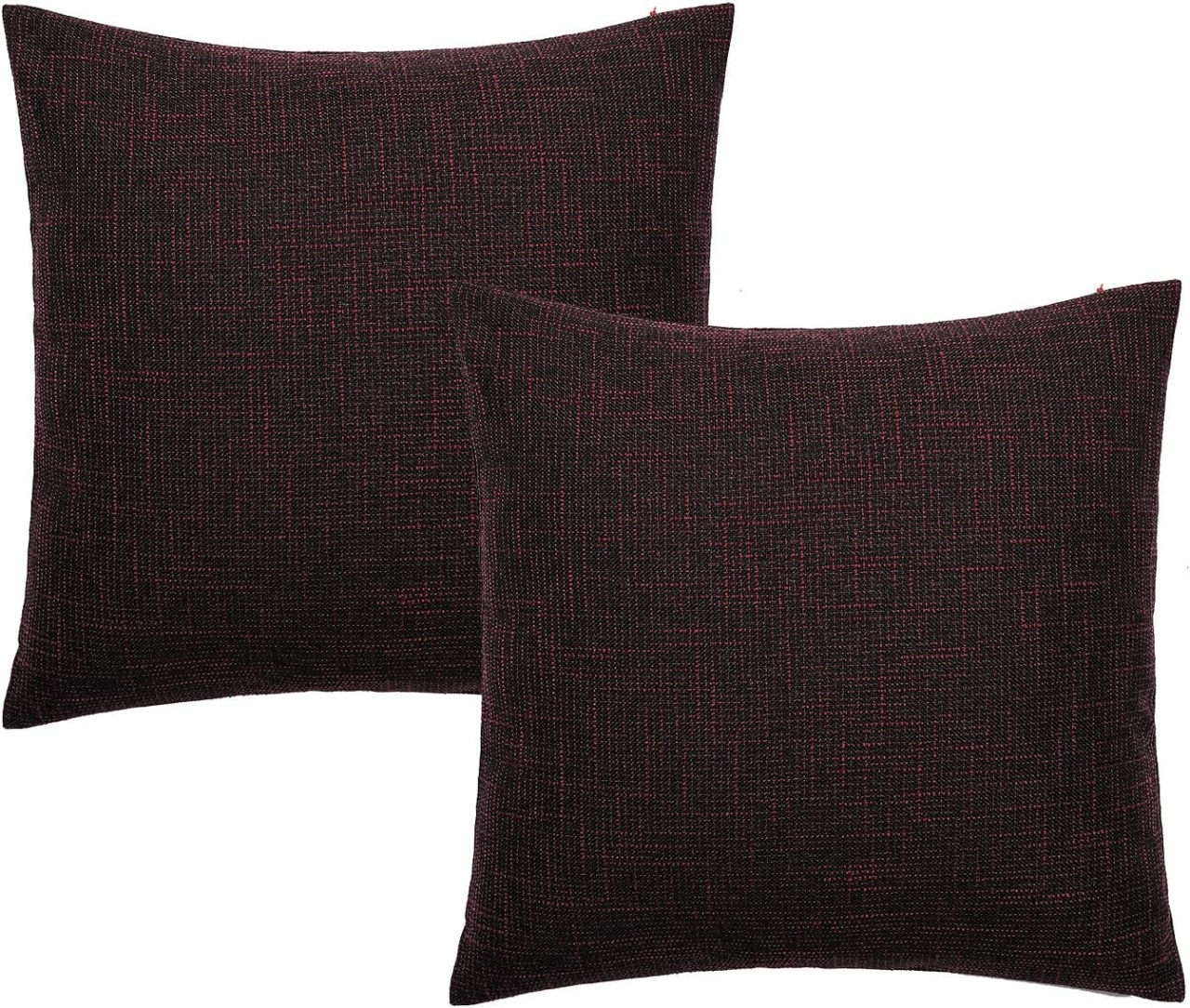 Set 2 fete de perna Tan.Tomi, imitatie in, negru/rosu inchis, 60 x 60 cm