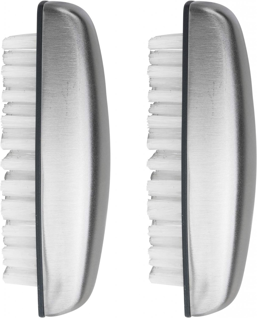 Set 2 perii de curatare Tophome, silicon/otel inoxidabil, alb/argintiu, 10 x 2,9 x 3,5 cm