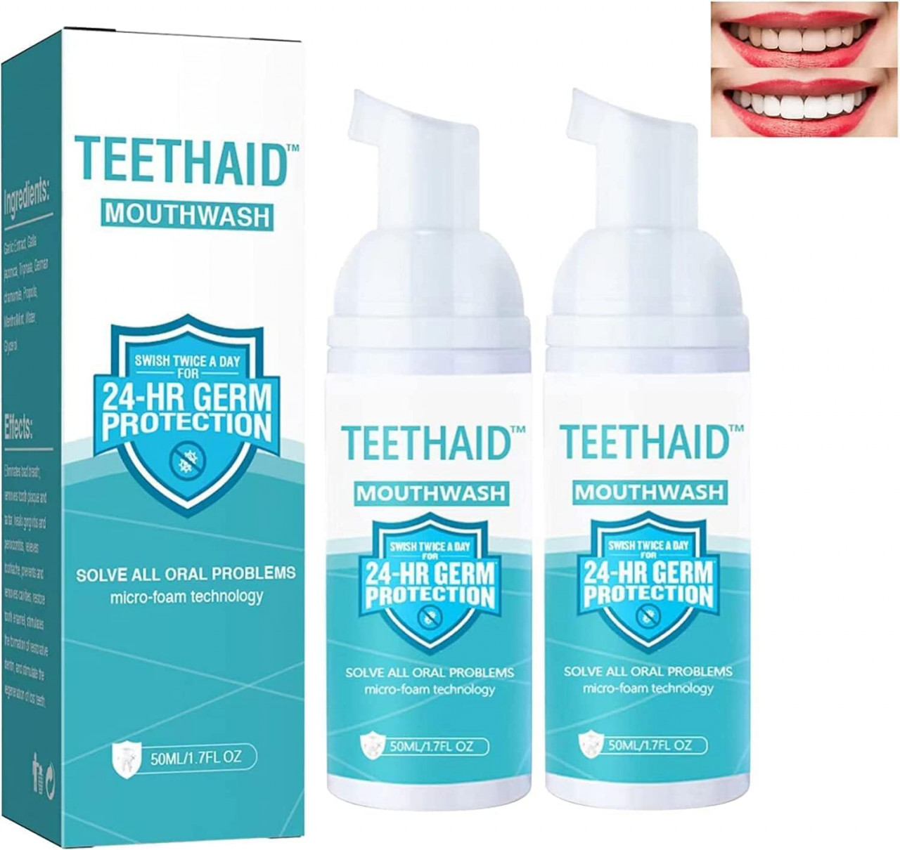 Set 2 tuburi de spuma pentru ingrijire orala Jesshiny, mentol, 50 ml