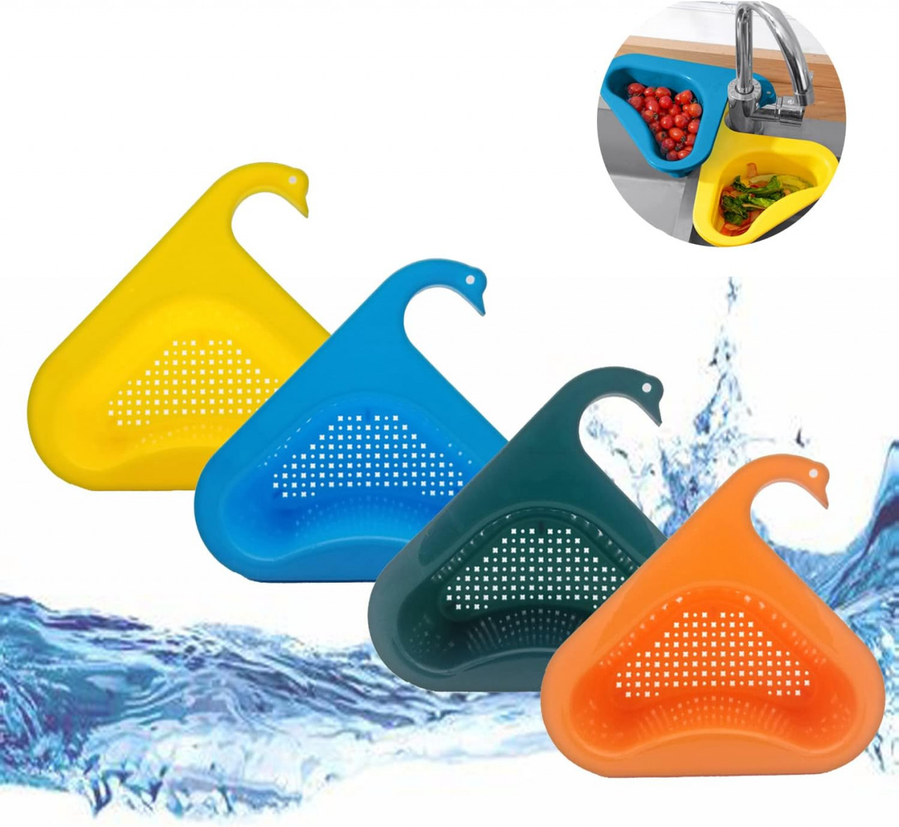 Set 4 cosuri de scurgere pentru chiuveta Gqtzgzz, polipropilena, multicolor, 23 x 26 x 8 cm