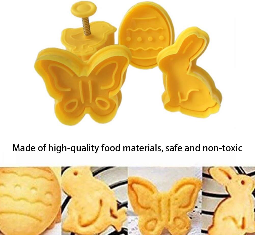 Set 4 forme pentru prajituri de Paste Ding Yongliang, plastic, galben