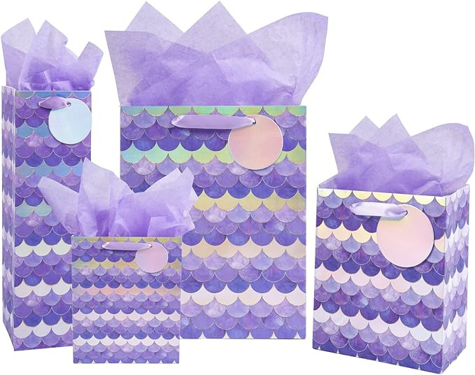 Set 4 pungi de cadouri Loveinside , hartie, mov