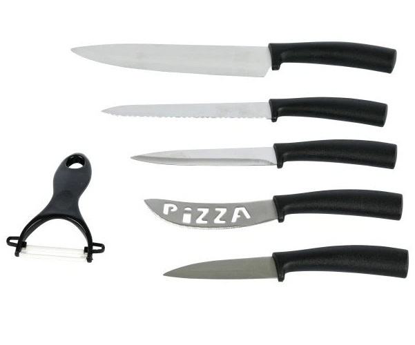 Set 5 cutite AXENTIA cu lame din otel inoxidabil plus curatitor de legume cu lama ceramica