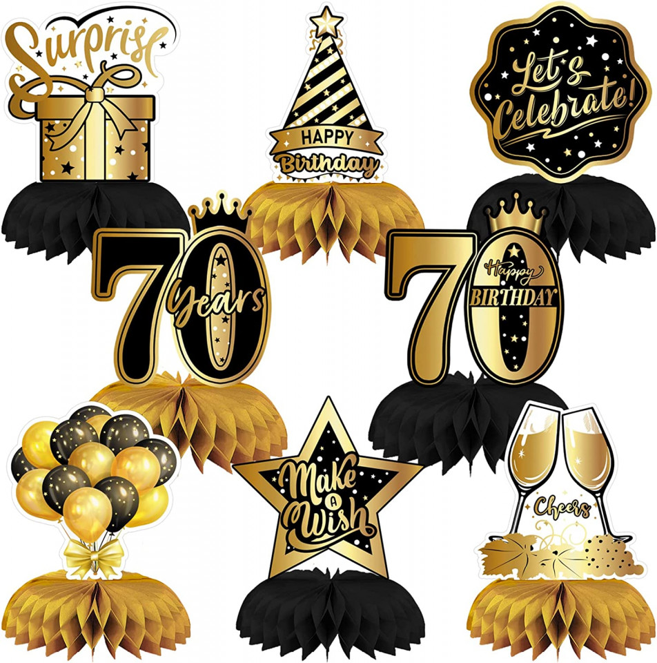 Set aniversar pentru 70 de ani Gukasxi, hartie, negru/auriu