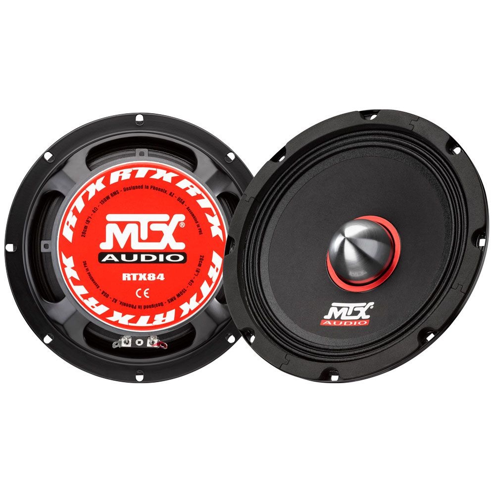 Set boxe auto MTX RTX84, 150W RMS, Bobina 51mm, 600W putere maxima, 4Ω, 97.7dB, Ø20cm, Resigilat, Grad A