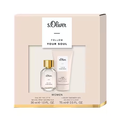 Set Cadou: Apa de toaleta s.Oliver Follow Your Soul Women, Femei, 30 ml + Gel de dus s.Oliver Follow Your Soul Women, 75 ml, Resigilat, Grad B