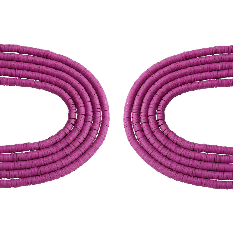 Set de 10 fire cu 3800 margele pentru mestesuguri BEEFLYING, argila polimerica, purpuriu, 6 mm
