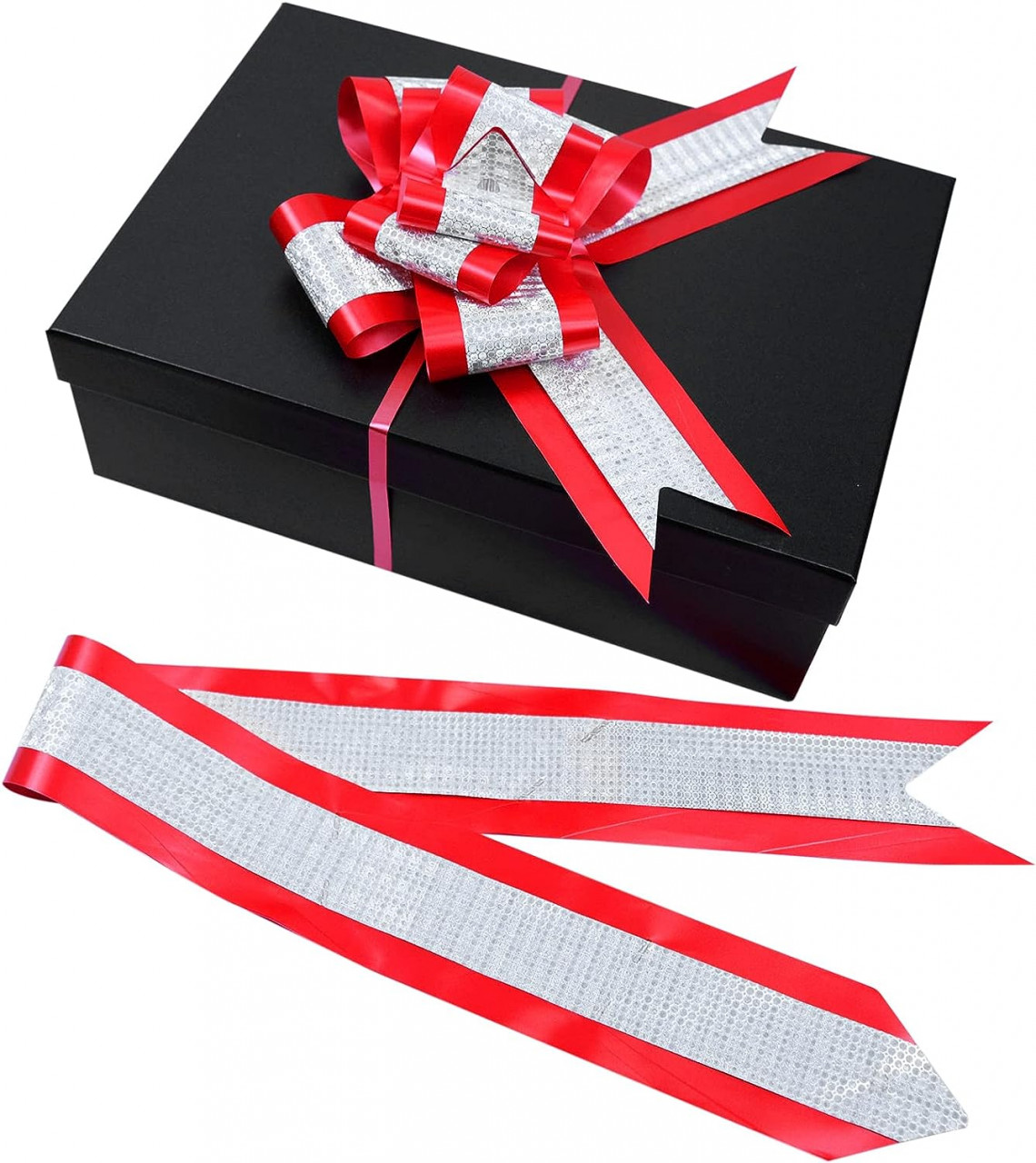 Poze Set de 10 fundite AWCIGG, polipropilena, argintiu/rosu, 16 x 18 cm