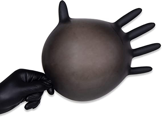 Set de 100 manusi de unica folosinta Hyunshuo, latex, negru, S