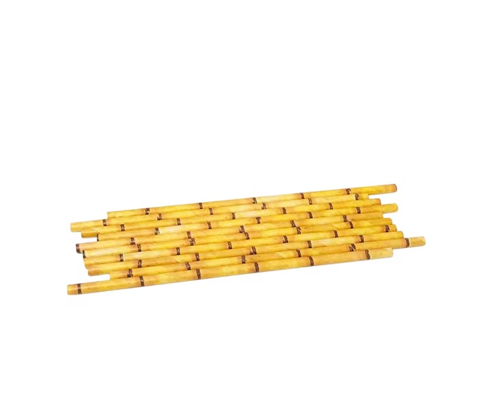 Set de 100 paie Greentiming, hartie, galben, 19,8 cm