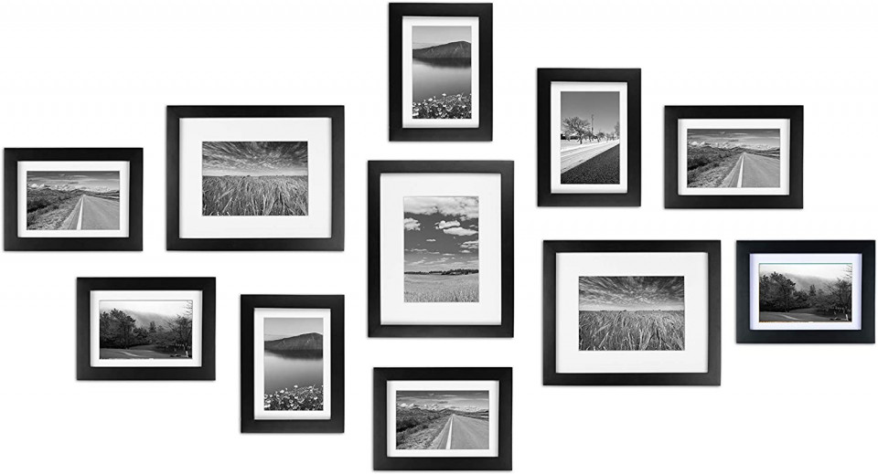 Set de 11 rame foto LOKCASA, lemn, alb/negru, 12.7 x 17.8 cm / 10.2 x 15.2 cm 10.2 imagine 2022