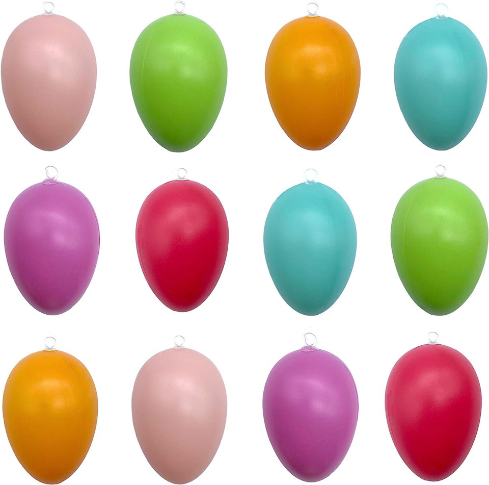 Set de 12 oua pentru Paste Mijoma. plastic, multicolor, 6 x 4 cm